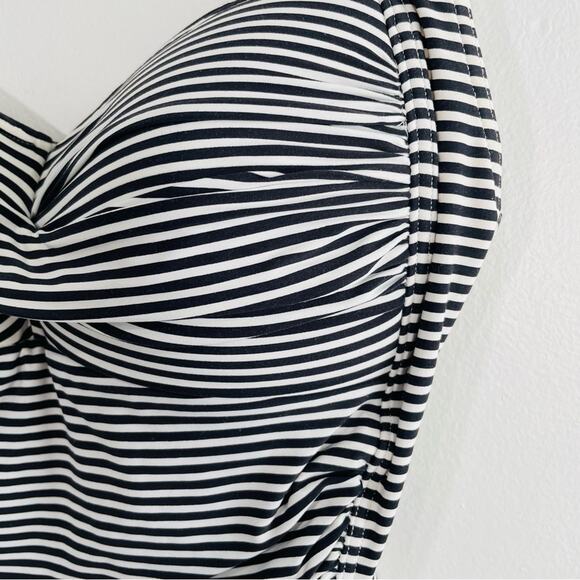 Bond-eye Australia Black White Stripe Pinup Padded Top One Piece Swim 8 - Picture 4 of 13